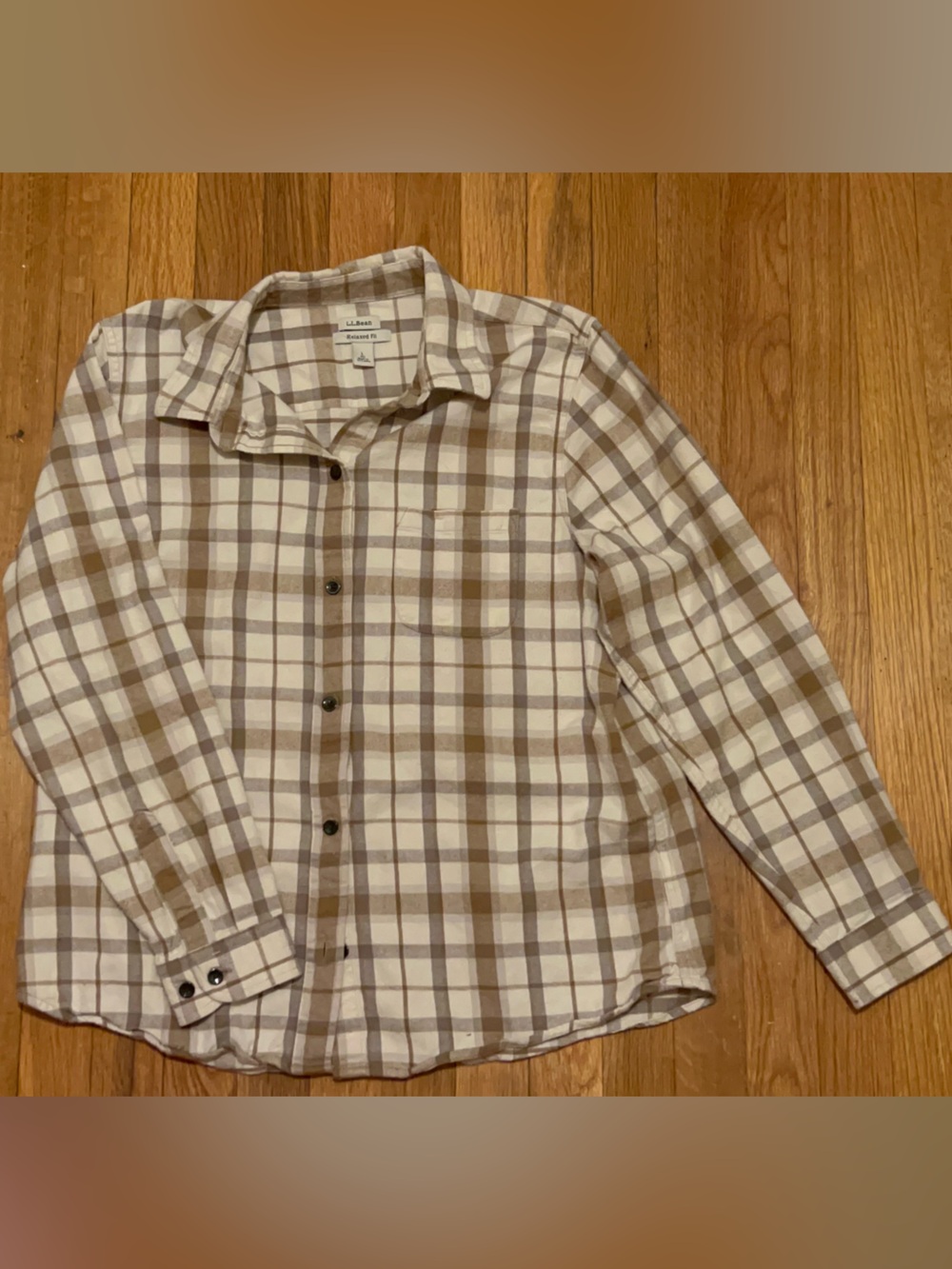 L.L.Bean Scotch Plaid Flannel Shirt in the color Bean of Freeport Natural Size L